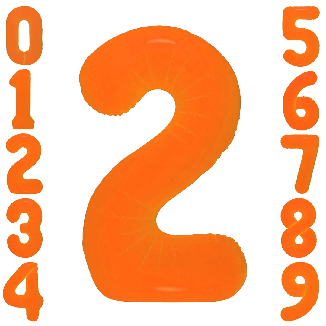 40 Zoll orange neonfarbene digitale Ballons mit Aluminiumfolienballons der Zahlen 0-9 für Geburtstags-, Abschluss- und Partydekoration. – Detail 4