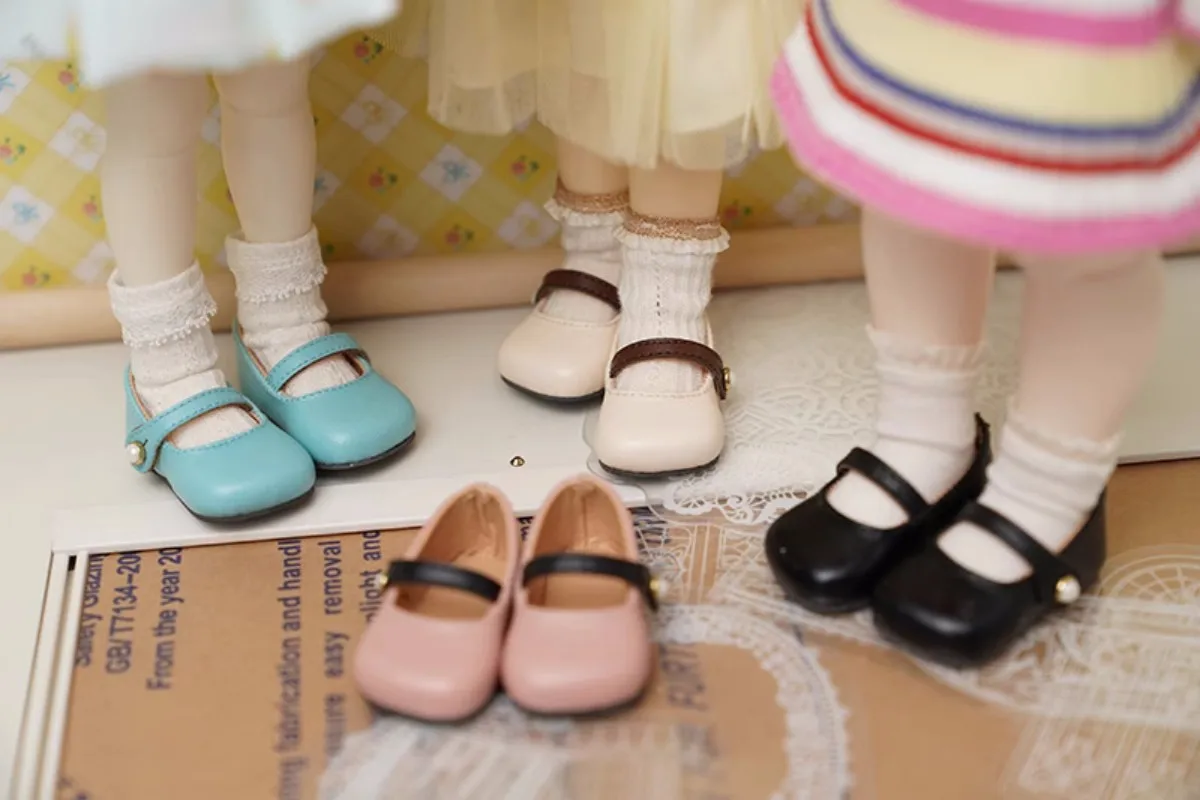 BJD doll shoes suitable for 1/6 size square head pearl flats single shoe doll accessories