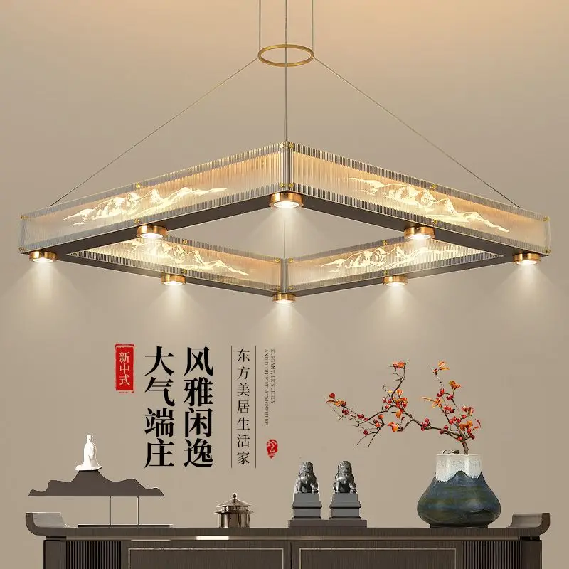 

Modern Square Led Chandelier Remote Control Dimmable Living Room Lustre Aluminium Pendant Lights Bedroom Hanging Lamp Fixtures
