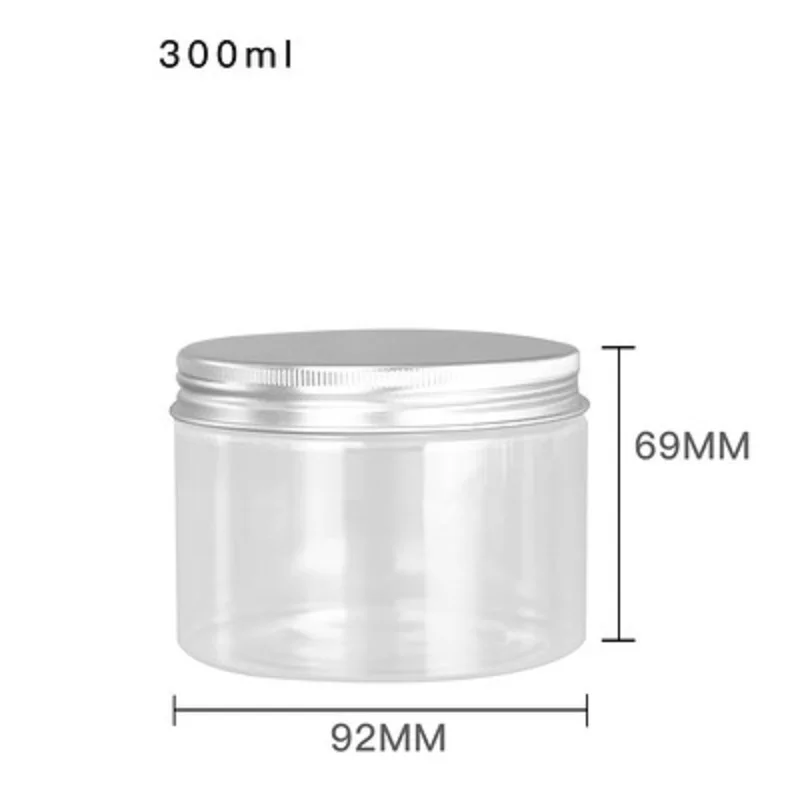 14Pcs 300g 400g 500g White Black Clear Plastic Lid Empty PET Clear Skincare Cream Jar Cosmetic Packaging Hair Wax Pot Container