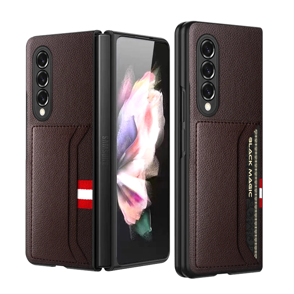 

Non-Slip Matte Leather Skin Cover Case for Samsung Galaxy Z Fold 3 Fold3 5G Fold2 Fold 2 Shockproof Phone Coque Fundas