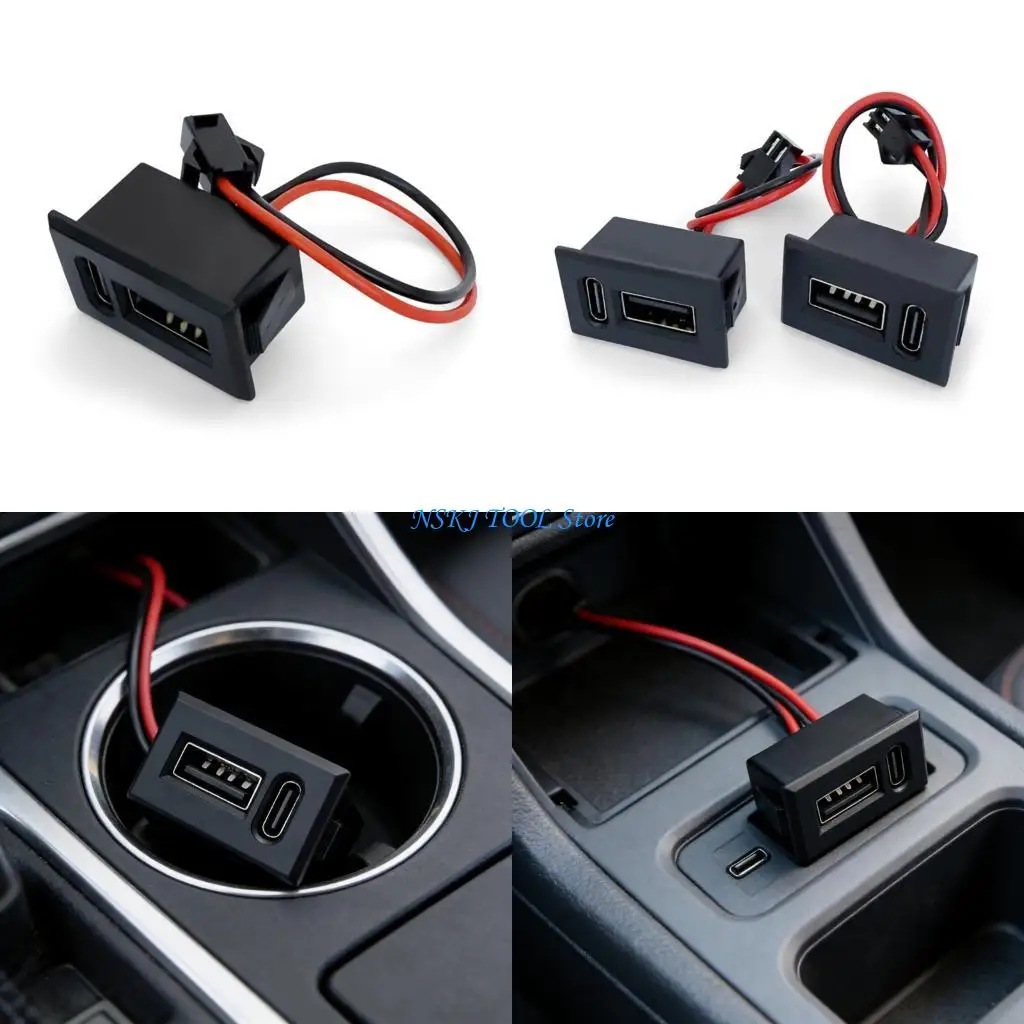 

L8RC Lamp Charging Socket with Cable Connectors USB Type C Double Layer Socket