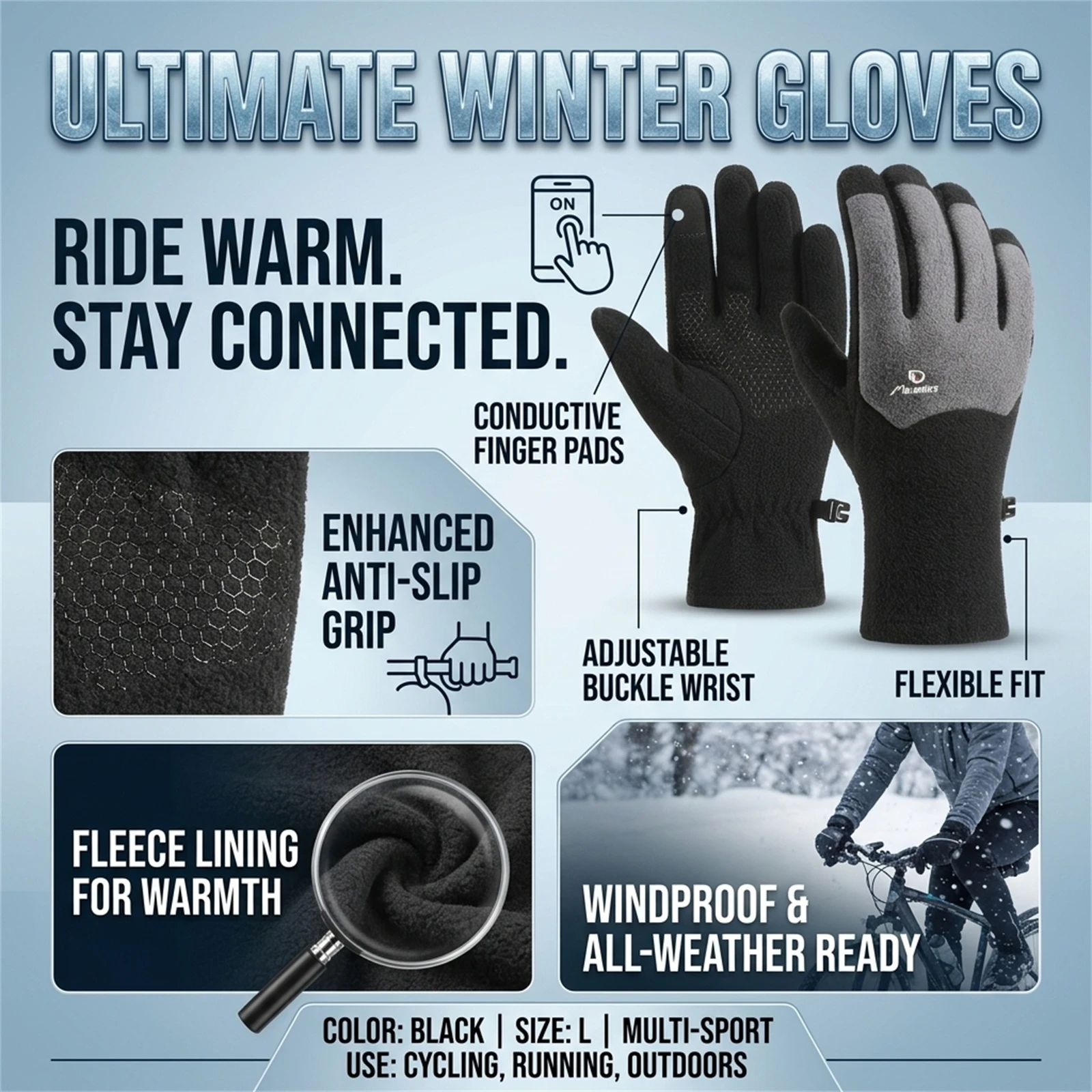 Cycling Gloves Polar Fleece To - Winter Cycling Commute Gear recension och pris