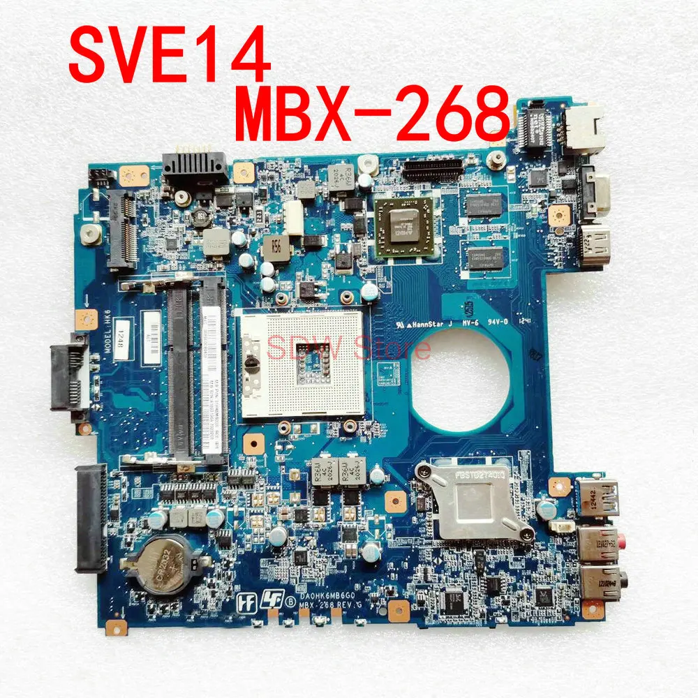 MBX-268 DA0HK6MB6G0 For Sony Vaio SVE14 Laptop Motherboard Mainboard HM76 HD7600 1GB Graphic card A1893197A A1876092A A1893196A