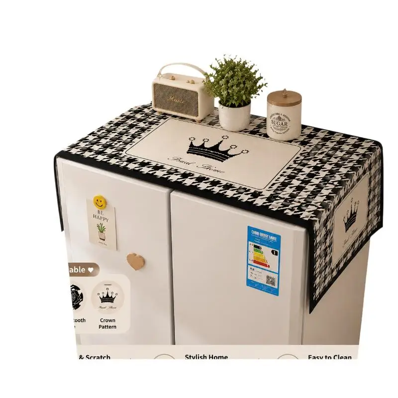 Capybara Print Fridge Dust Cover Waterproof Dustproof Breathable Durable Fabric for Small Single Door Refrigerator Use