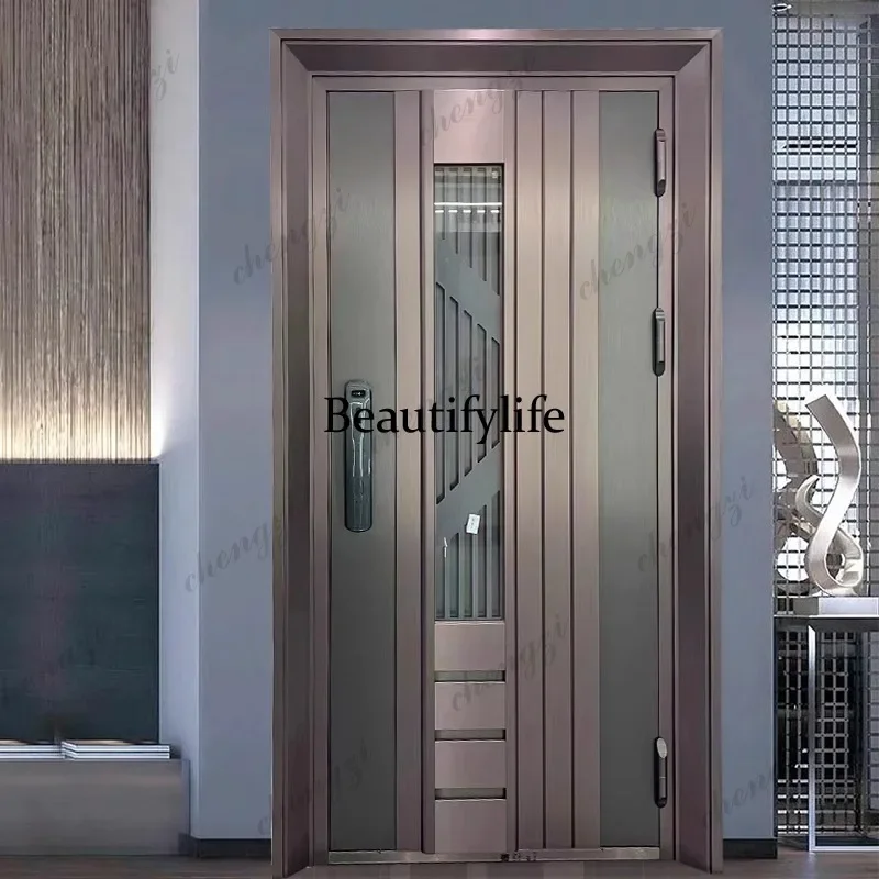 Y136  Customization  304 Stainless Steel Interior Modern Korean-Style Anti-Theft Entrance Middle Doors
