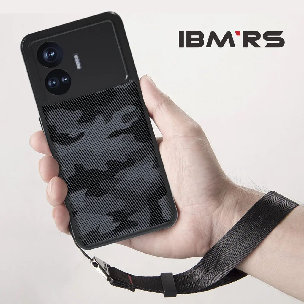 

(Comes with wrist strap) Compatible with realme gt neo 5 se, Clear Hard Back Shockproof Protective Cover - Camo Black