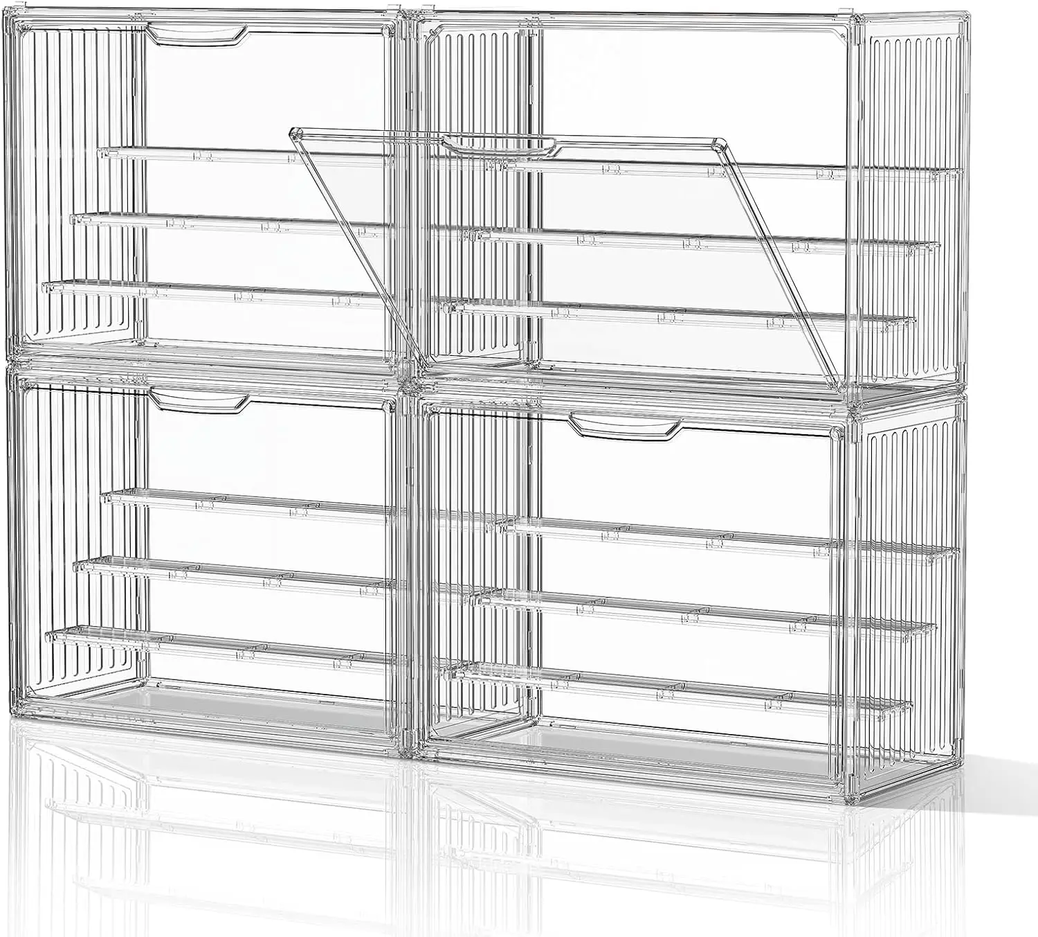 

Трехуровневая акриловая витрина для коллекционных предметов, регулируемый штабелируемый прозрачный бокс для фигурок, хобби-моделей, автомобильных моделей