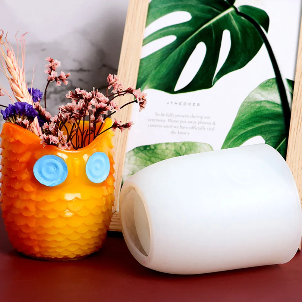 

Owl Pen Holder Mold Silicone Craft Gift Epoxy Resin Vase C made Unique Decor Home Office Car Study Living Room Desk Compact