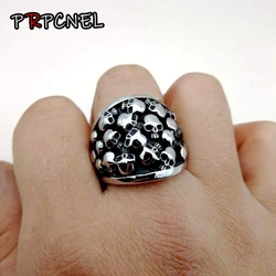 7 to 15 size Big Punk Biker Skull Ring For Man Unique Punk Men Cool Jewelry Vintage Streampunk Jewelry Motorcycle Ring