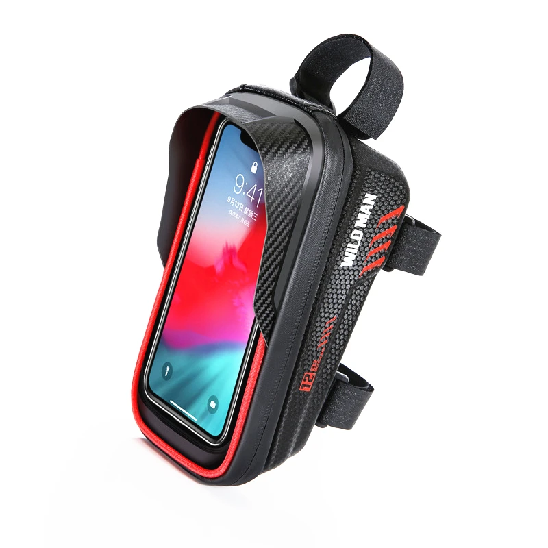 G513 Bicycle Bag EVA Hard Shell Material Mountain Bike Front Beam Package Rain Proof Mobile Phone Touch Screen Tube Pack