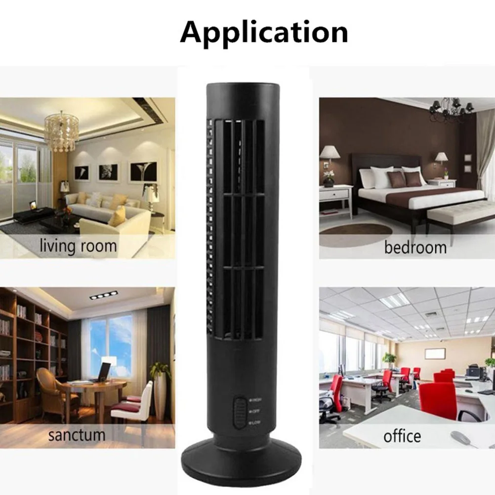 Mini Cooling Tower Fan Portable Air Cooler Vertical Bladeless Fan USB Desktop Air Conditioner Fan for Home Office