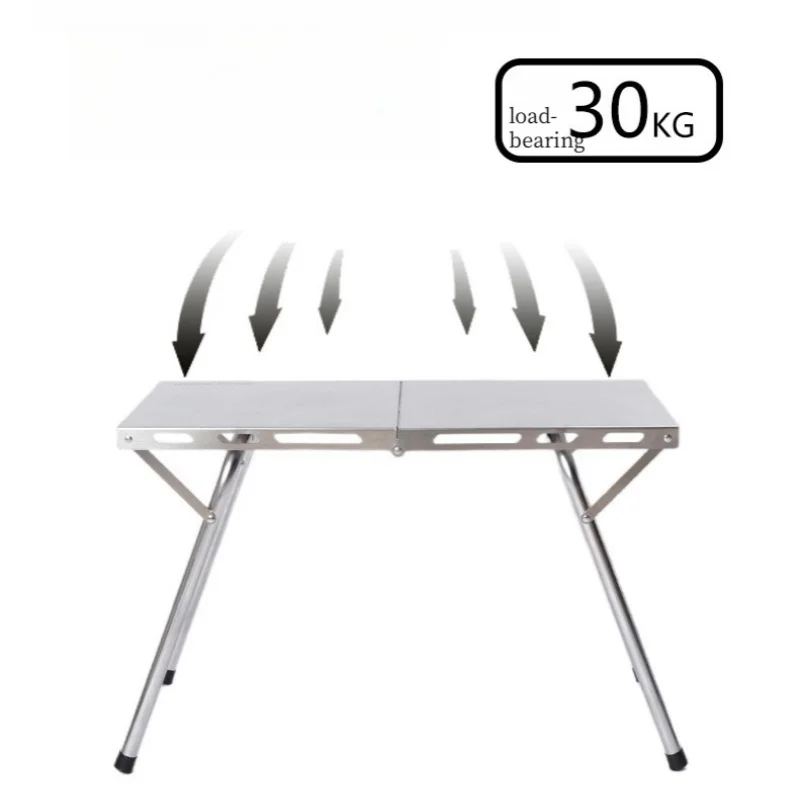 Outdoor Camping Folding Table Portable Stainless Steel Picnic Table Leisure Barbecue Heat Resistant Table New