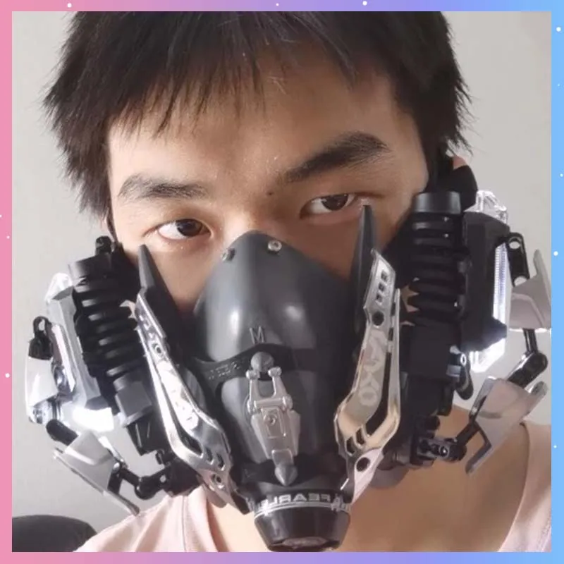 

Маска в стиле киберпанк, полумаска, механическая маска для косплея, тактическая функциональная маска командира, костюм воина, реквизит для Хэллоуина, подарок