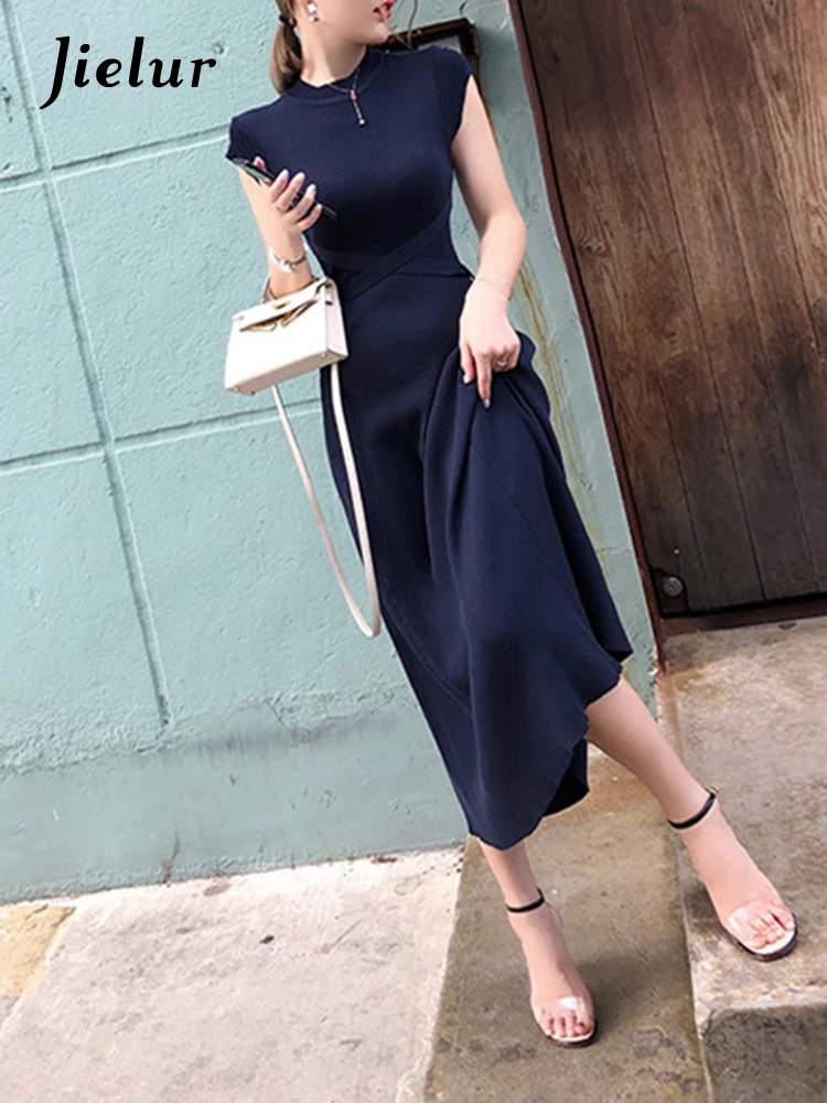 Womens Long Dresses Casual Women Dress Solid Color Short Sleeve Knit Maxi Dress Summer