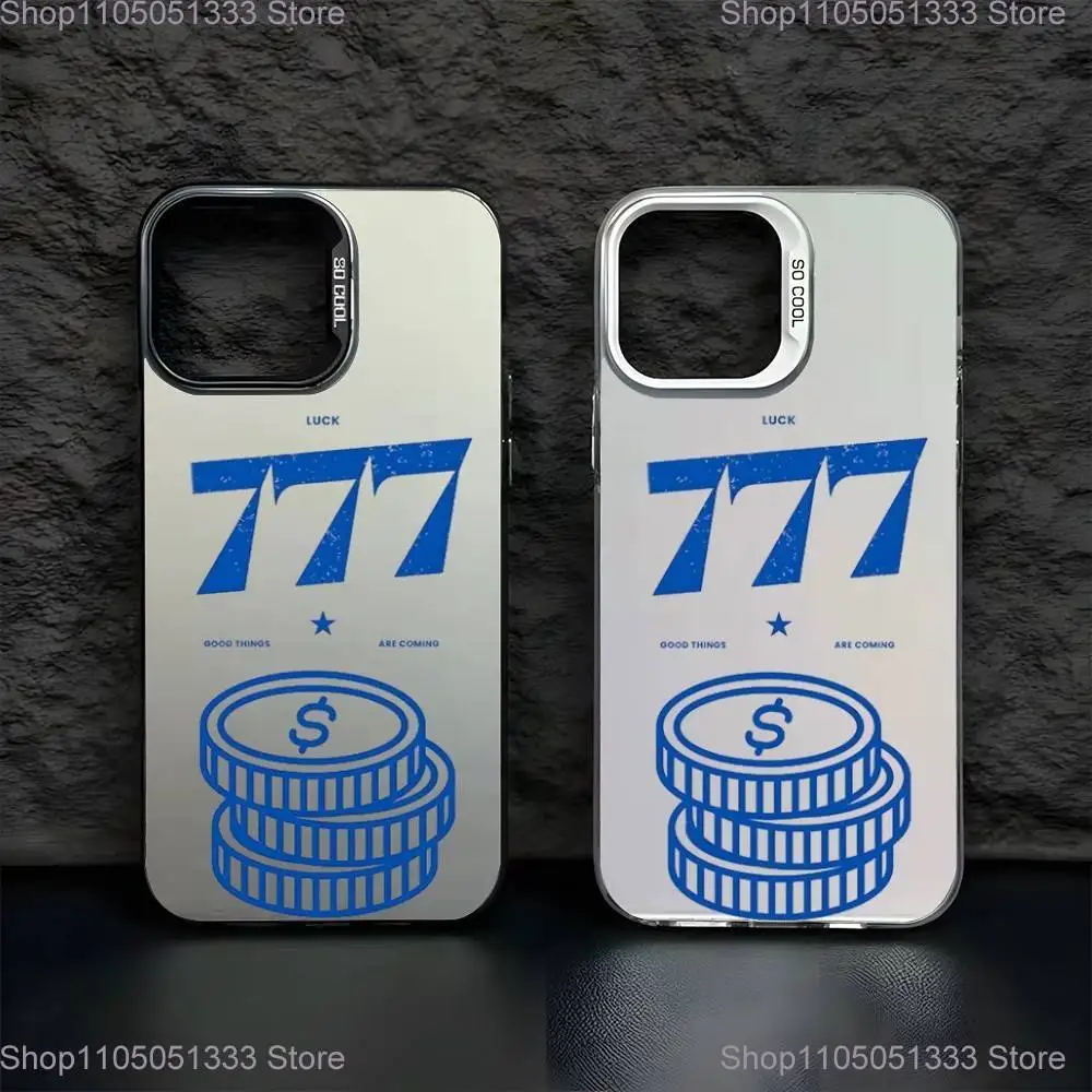 

New Stars Lucky Ange Number Phone Case For iPhone 16,15,14,13,12,11,Pro,XS,Max,Plus,Mini,SE Black White Matte Shockproof Cover