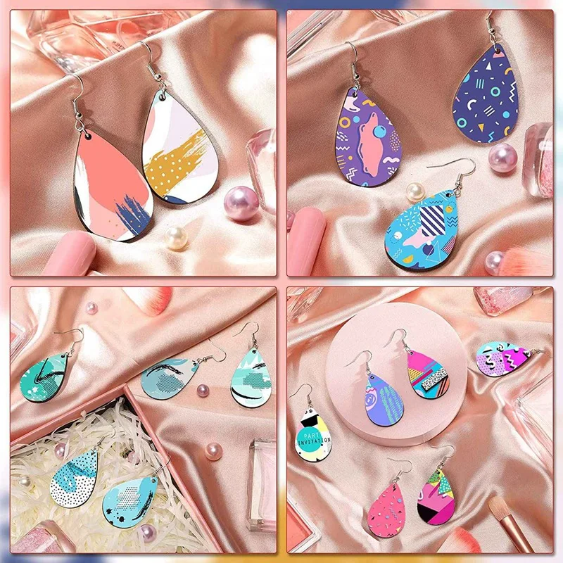 ที่ยังไม่เสร็จ Teardrop ต่างหูเปล่าความร้อนต่างหูตะขอต่างหูจี้ CRAFT สําหรับเครื่องประดับ DIY ทํา