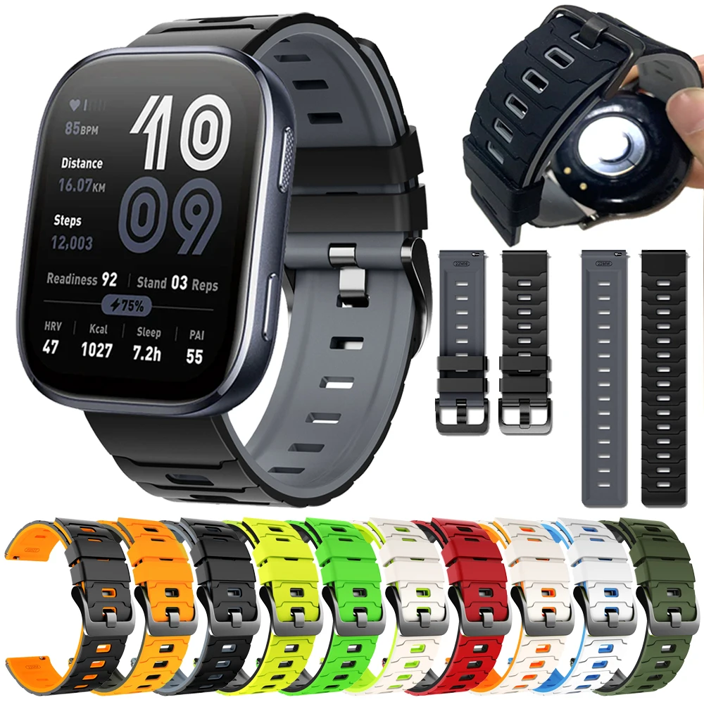 22 mm Silikon-Armband für Huami AMAZFIT BIP 6 5/GTR 2 2e 3pro 4 47 mm Sportarmband für AMAZFIT BALANCE 2 Ersatzarmband