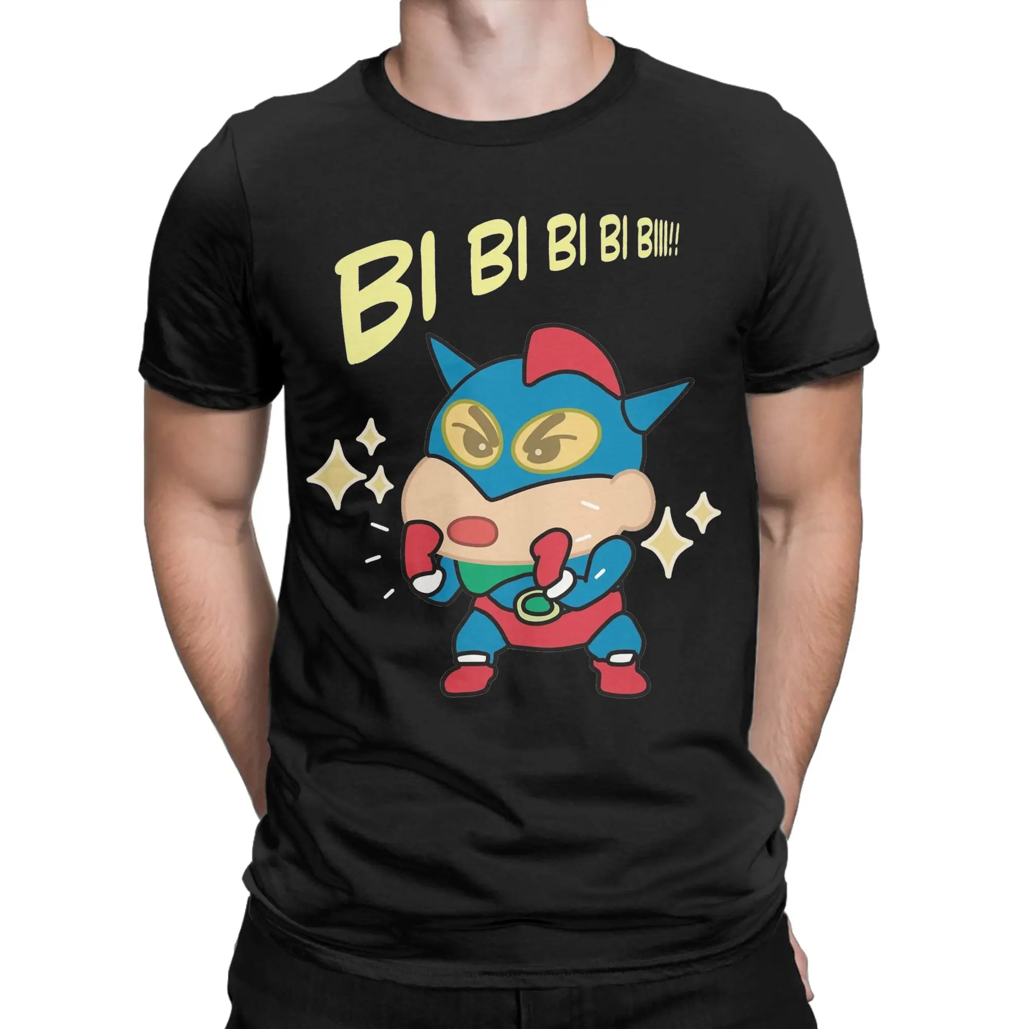 Ultra Beam!! Ultra Hero Costume Crayons Shin-chans T Shirt Men Cotton T-Shirts Crew Neck Tee Shirt Short Sleeve Clothes Original