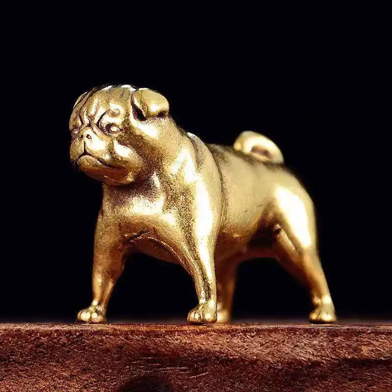 Vintage-Hundefigur aus Messing – kleine Sammlerfigur als Schreibtischdekoration für das Wohnzimmer, Büroangebot für Geschenkstatuen für die Inneneinrichtung – Detail 17