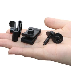 5pcs Fender Liner Bumper U Nut Fixed Fastener Clips Screw Clamp Retainer Car Body Plastic Clip Rivet Auto Fastener & Clip