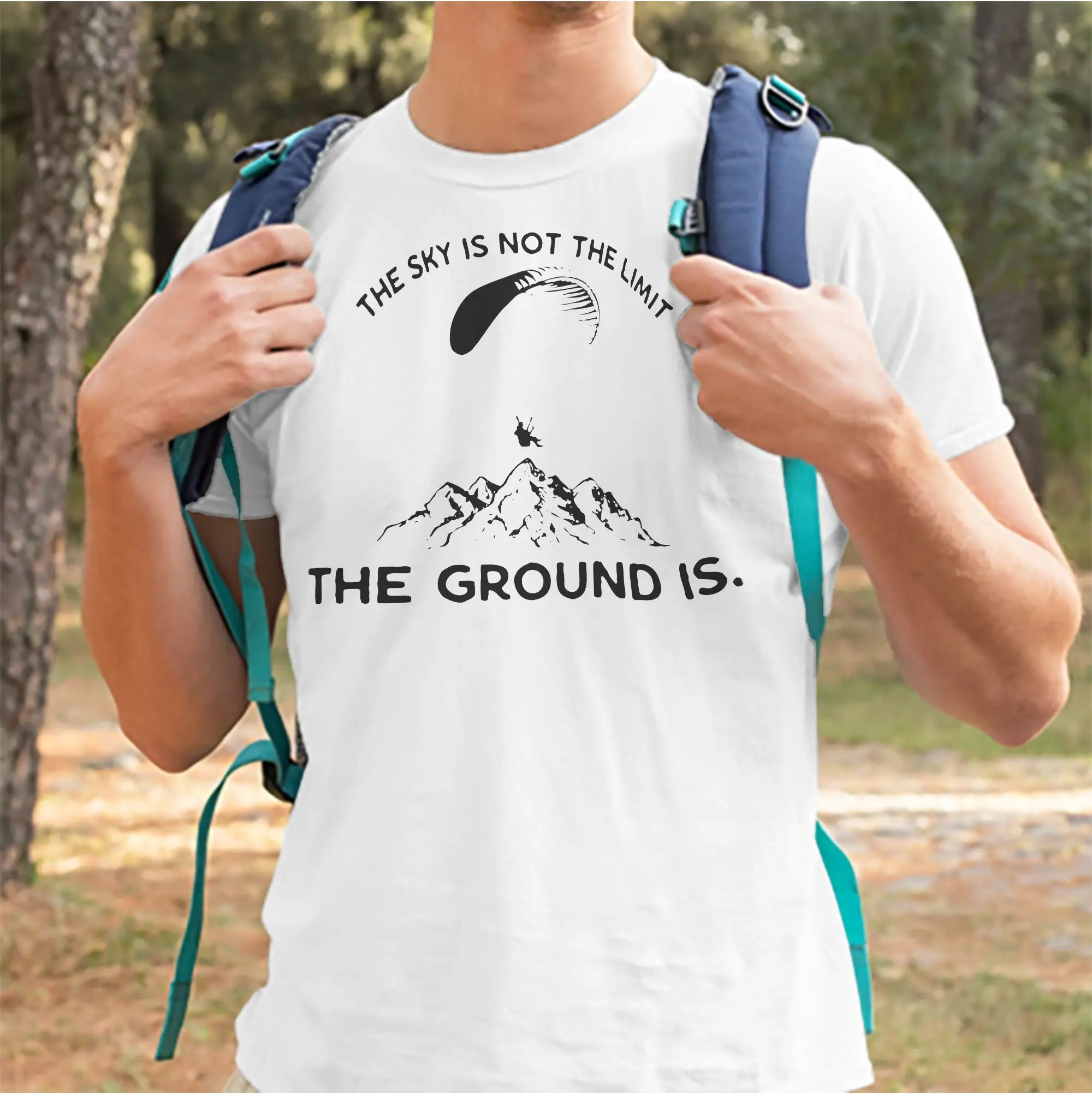 Camiseta engraçada Paragliding 7 masculina e feminina, gola redonda, 100% algodão, camisetas de manga curta, roupas plus size
