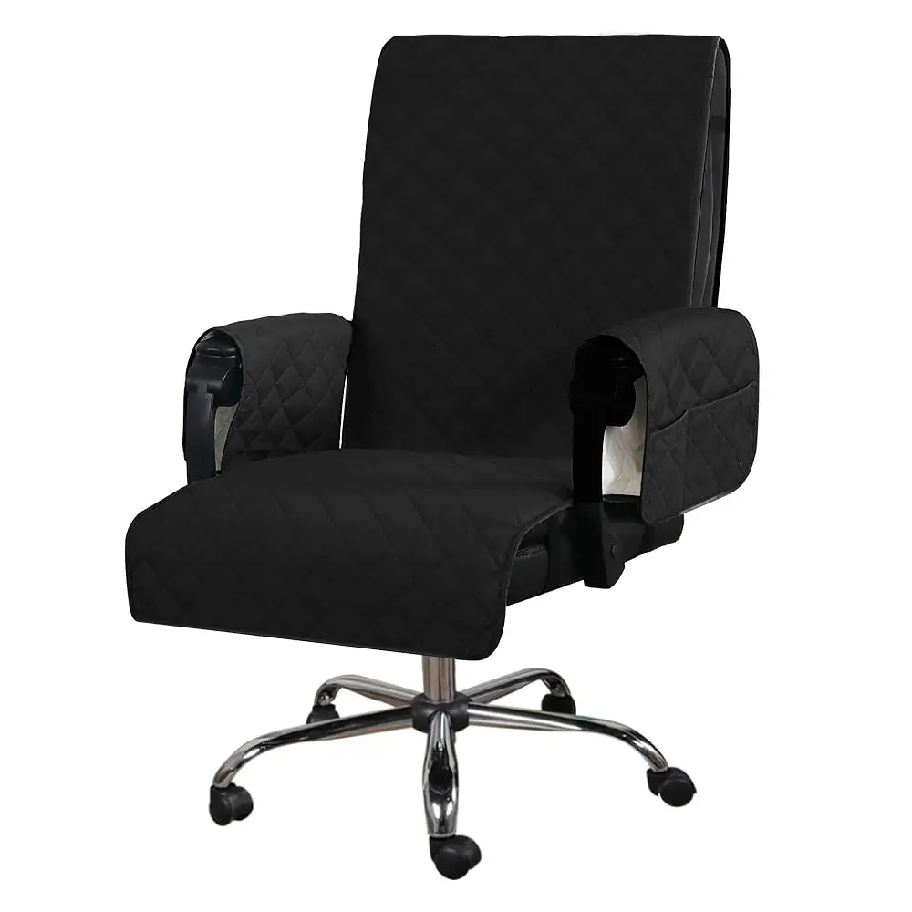 

Large Office Chair Cover Water Resistant With Arms, Computer Desk Chair Cover With Non Slip Buckle, High Ba Universal Executive