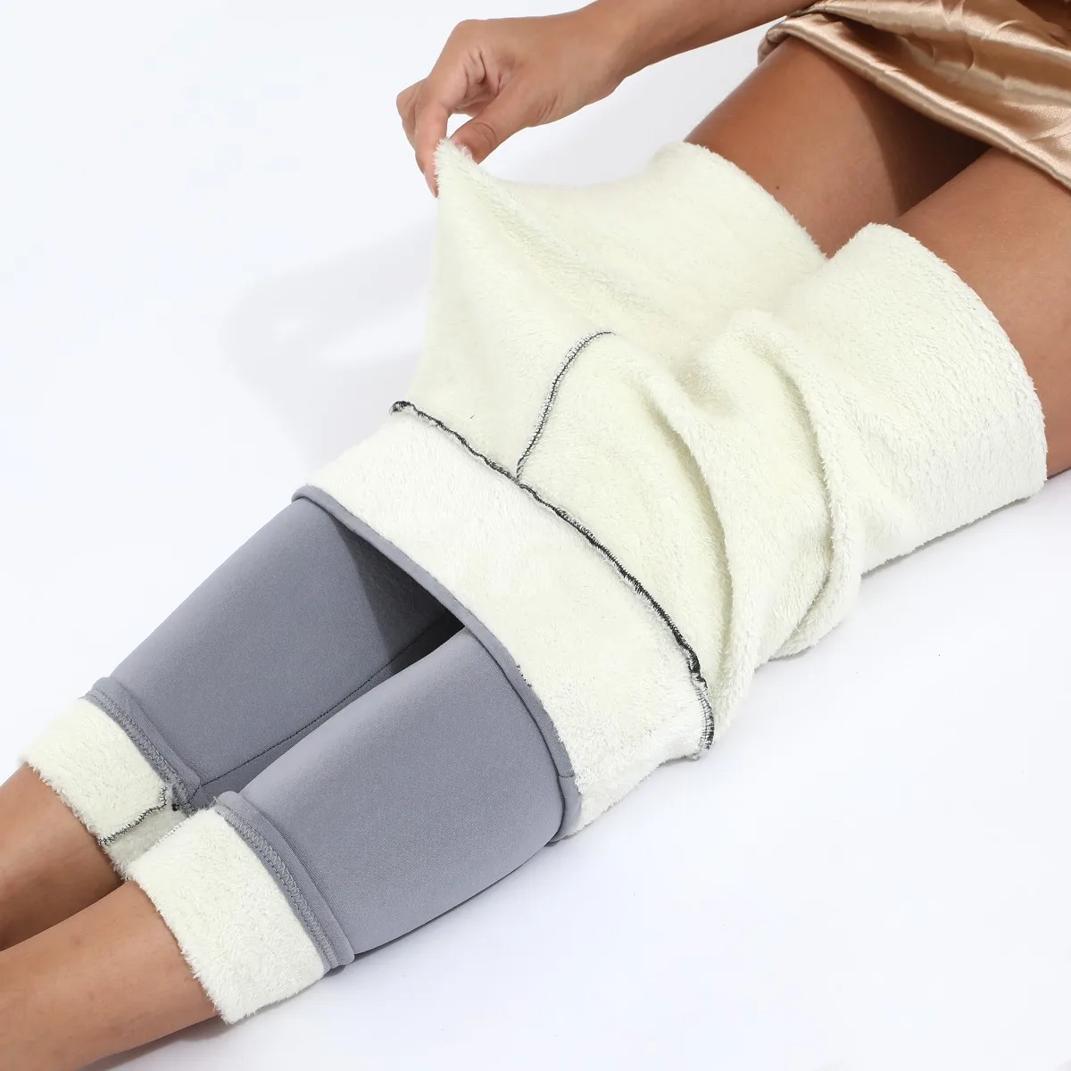 ผู้หญิงขนแกะLeggingไม่มีรอยต่อเอวสูงหนาความร้อนLeggingแฟชั่นฤดูหนาวWarmหญิงTightsฉนวนPantalonกางเกง