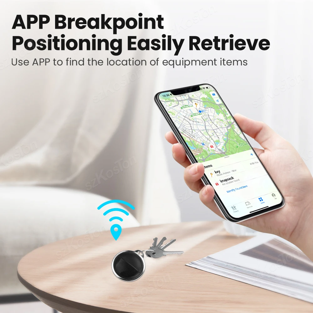 Pelacak GPS Mini Anti hilang Bluetooth, pelacak Cerdas kompatibel dengan iOS Find My untuk kunci dompet tas koper Tag cerdas