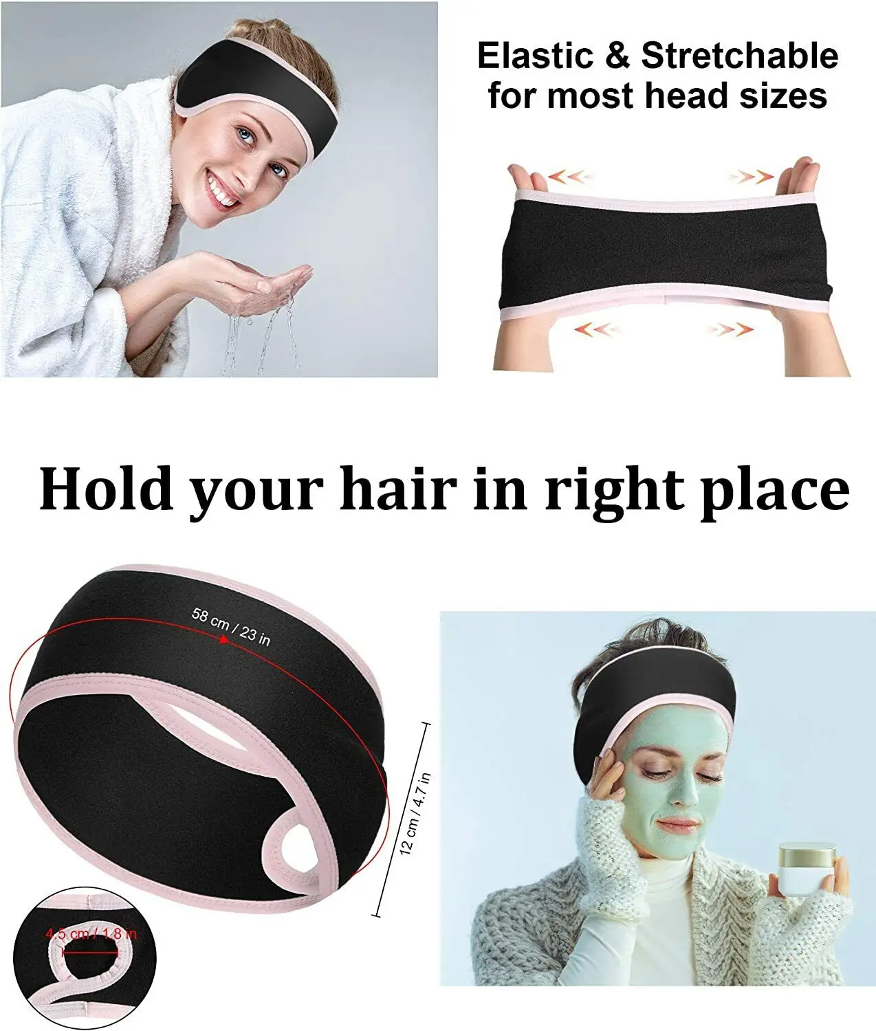 여성 포니테일 머리띠 양털 이어밴드 겨울 스포츠 러닝 머리띠 귀 따뜻하게