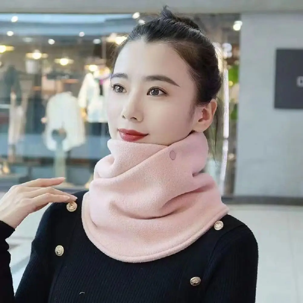 Solid Color Fleece Neck Scarf sweet Multifunctional Thickened Plush Neck Protector Windproof Bib Plush Neck Cover Autumn