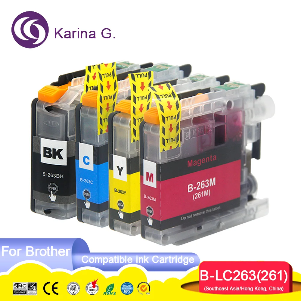 

Совместим с Brother LC263 LC261, чернильные картриджи, подходят для принтера Brother MFC-J480DW DCP-J562DW