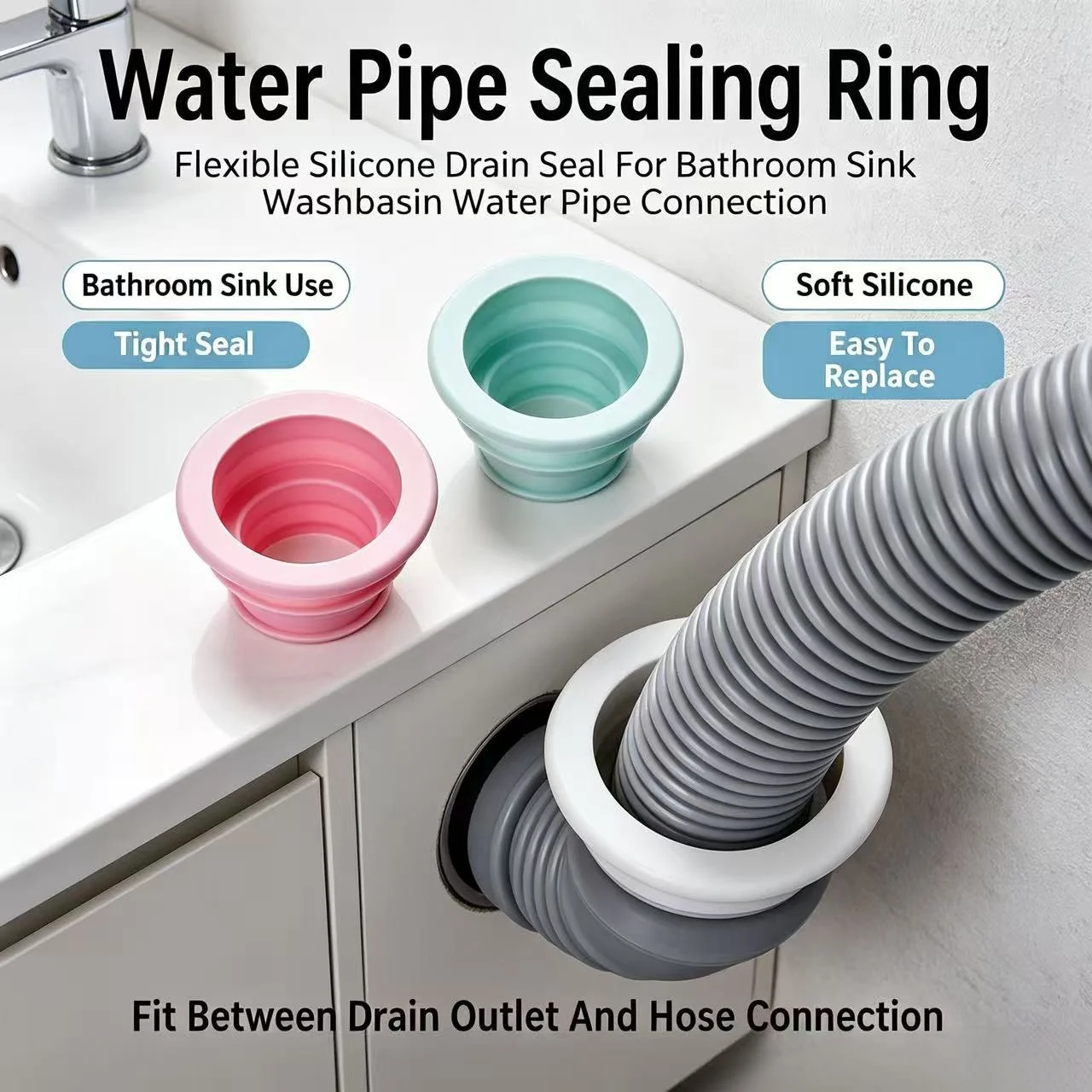 Anti Odor Insect Proof Silicone Drain Seal Cover Anti-blocking Sewer Sealing Ring for Bathroom Kitchen