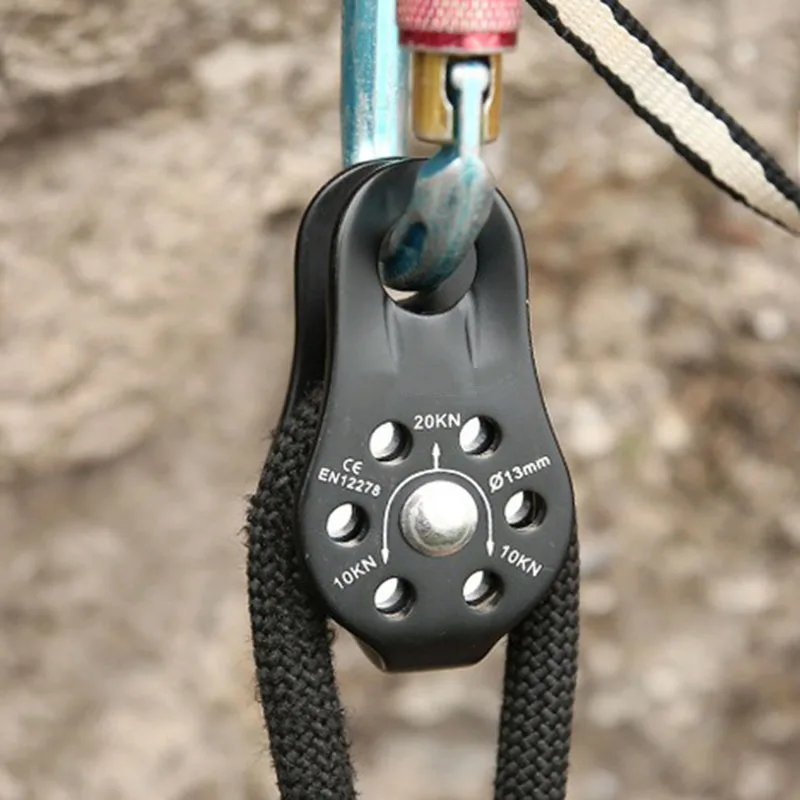 Heavy Duty Rotary Outdoor Survival Equipment Single Fixed Mountaineering Rope Climbing Downhill Kit Climbing Pulley