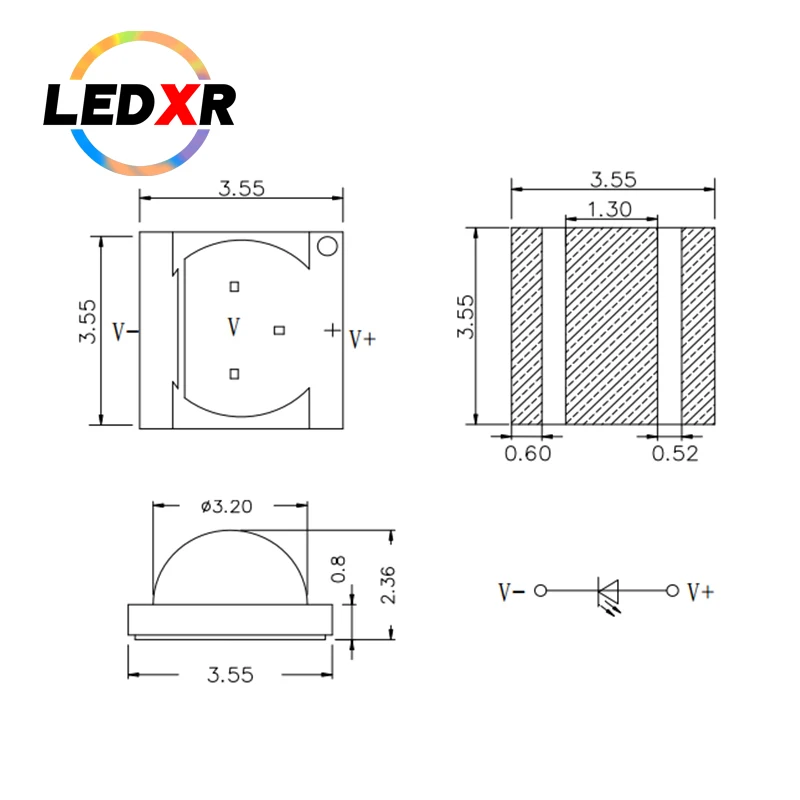 UV ultraviolet high power led 3535 ceramic lamp beads 1-3-5w 365nm/385nm/395nm/405nm LG gypsophila chip 365nm violet led