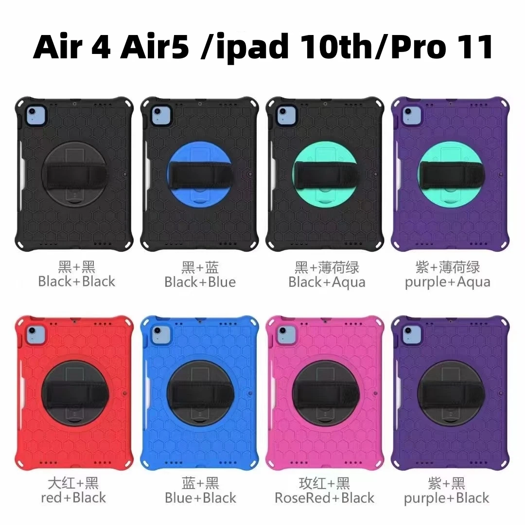 360 ruota la custodia con cinturino per IPad Mini 5 6 Air 2 3 4 10.9 9.7 2018 7th 8th 9th Gen 10.2 2021 Pro 11 Kids Eva Cover antiurto