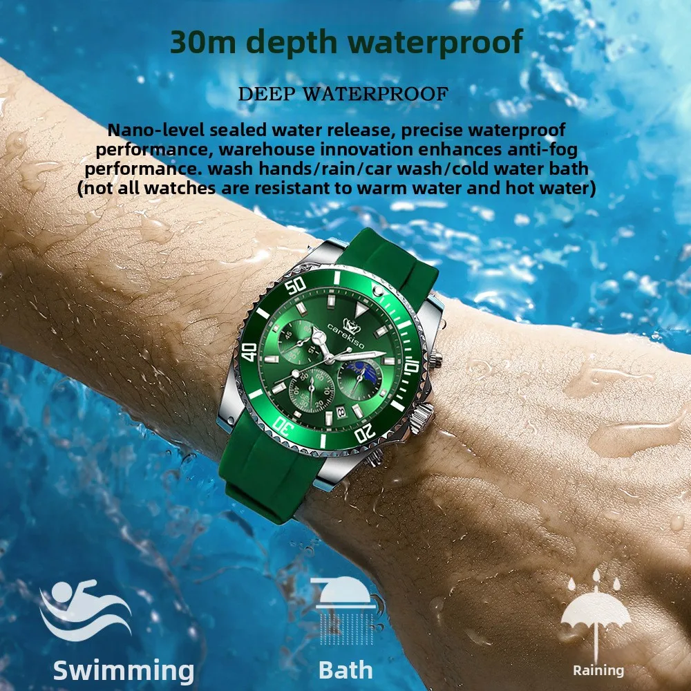 ساعة كوارتز رجالية فاخرة متعددة الوظائف مقاومة للماء ومضيئة، ساعات رجالية، اجتماع العمل