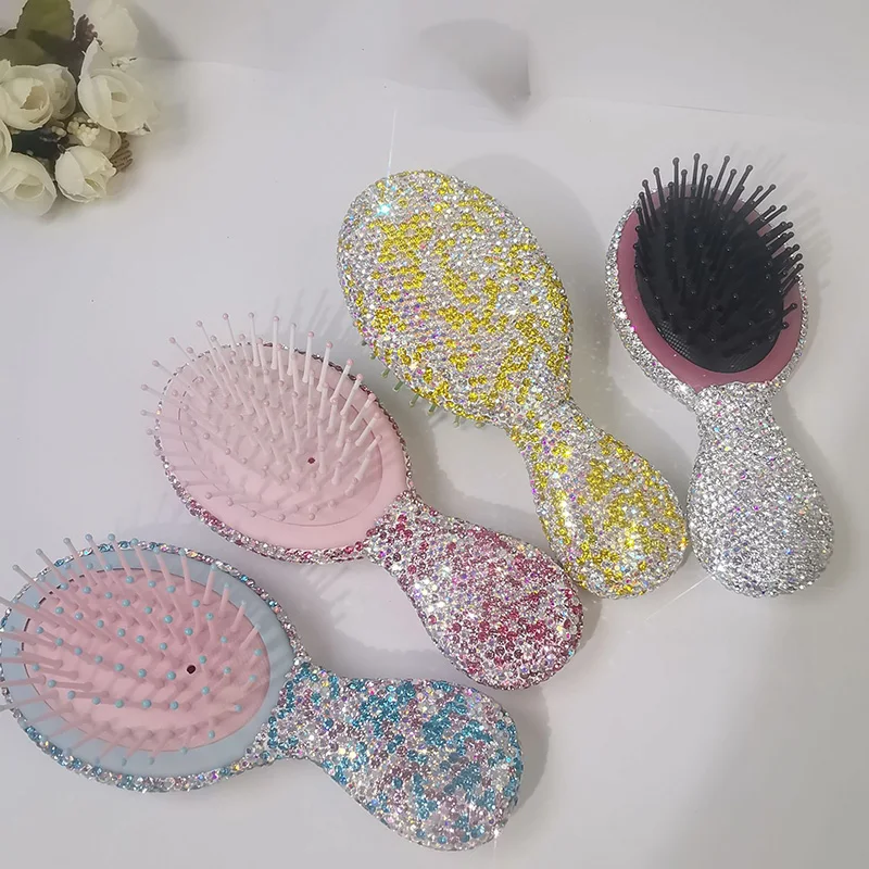 Mini Children\'s Air Cushion Comb Sparkling Diamond Massage Hairdressing Comb Portable Girl Cute Air Bag Comb Gift Makeup Tools