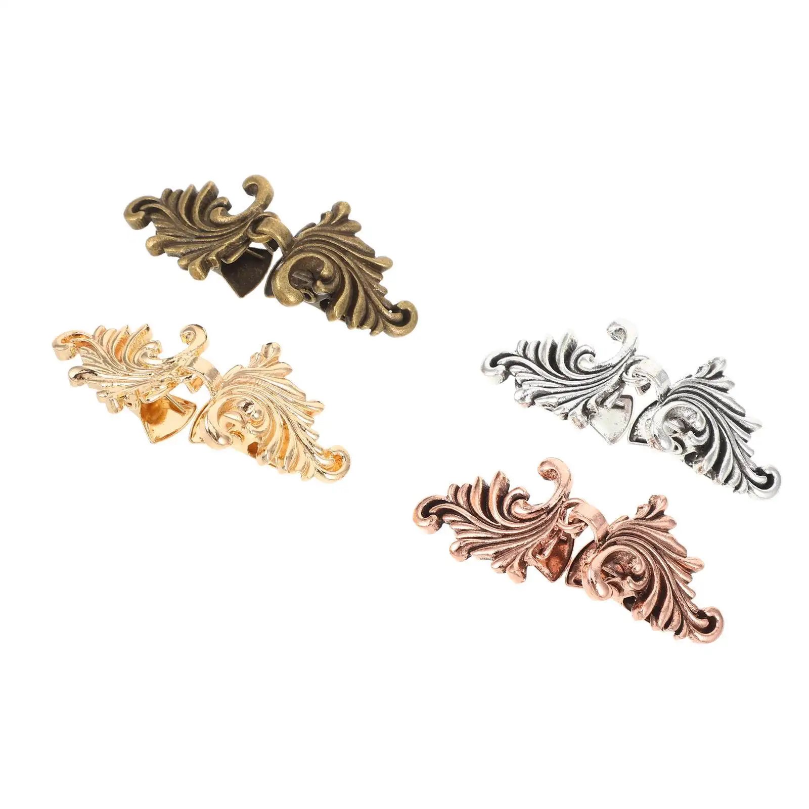 4Pairs Vintage Sweater Shawl Clips Cardigan Collar Closures Scarf Clips Metal Fasteners for Women Secure Fit Open Sweaters