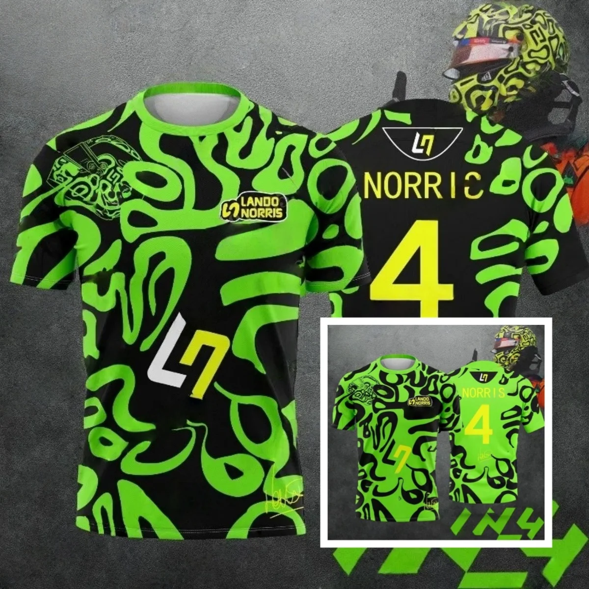 

Новая футболка для фитнеса Lando Norris LN4, гоночный костюм для экстремальных видов спорта, дышащая спортивная рубашка с короткими рукавами на 2025 год