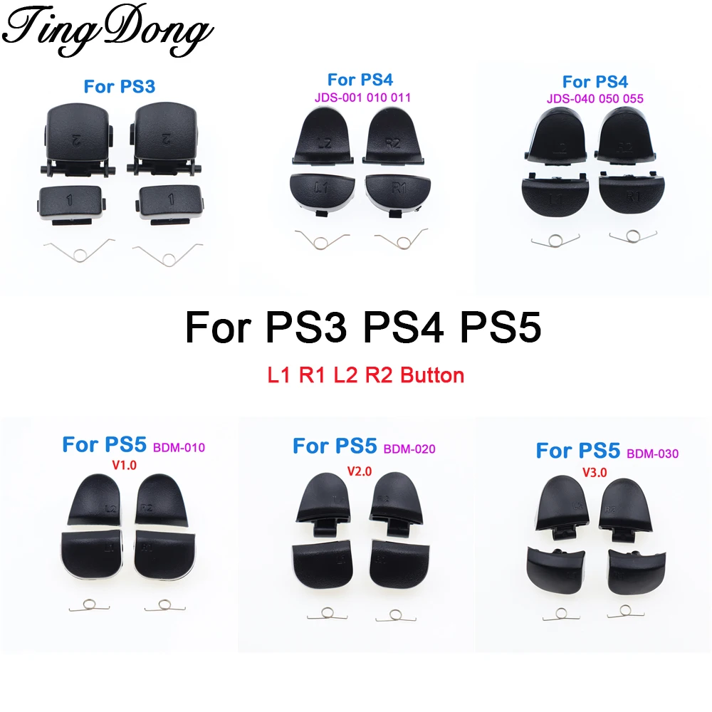 1Set L1 R1 L2 R2 Shoulder Trigger Key Button For Sony PS3 PS4 Pro Slim PS5 V1 V2 V3 Gamepad With Springs Repair Part