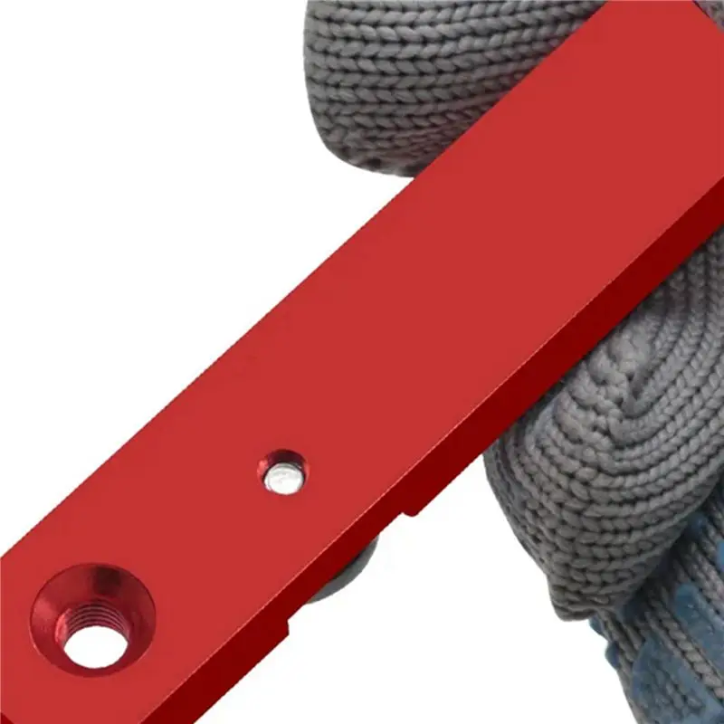 BHTS-2X Woodworking T-Track Slider Limitable Miter Bar Rail Slider Table Saw Gauge Rod Woodworking T-Track Slider Red