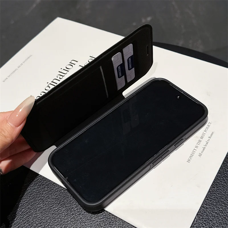 高級PUレザーカードウォレットフリップケース Google Pixel 10 9 Pro XL 8 9 10 Pro 9A用 マグネット式Magsafe 360度回転リングブラケットカバー