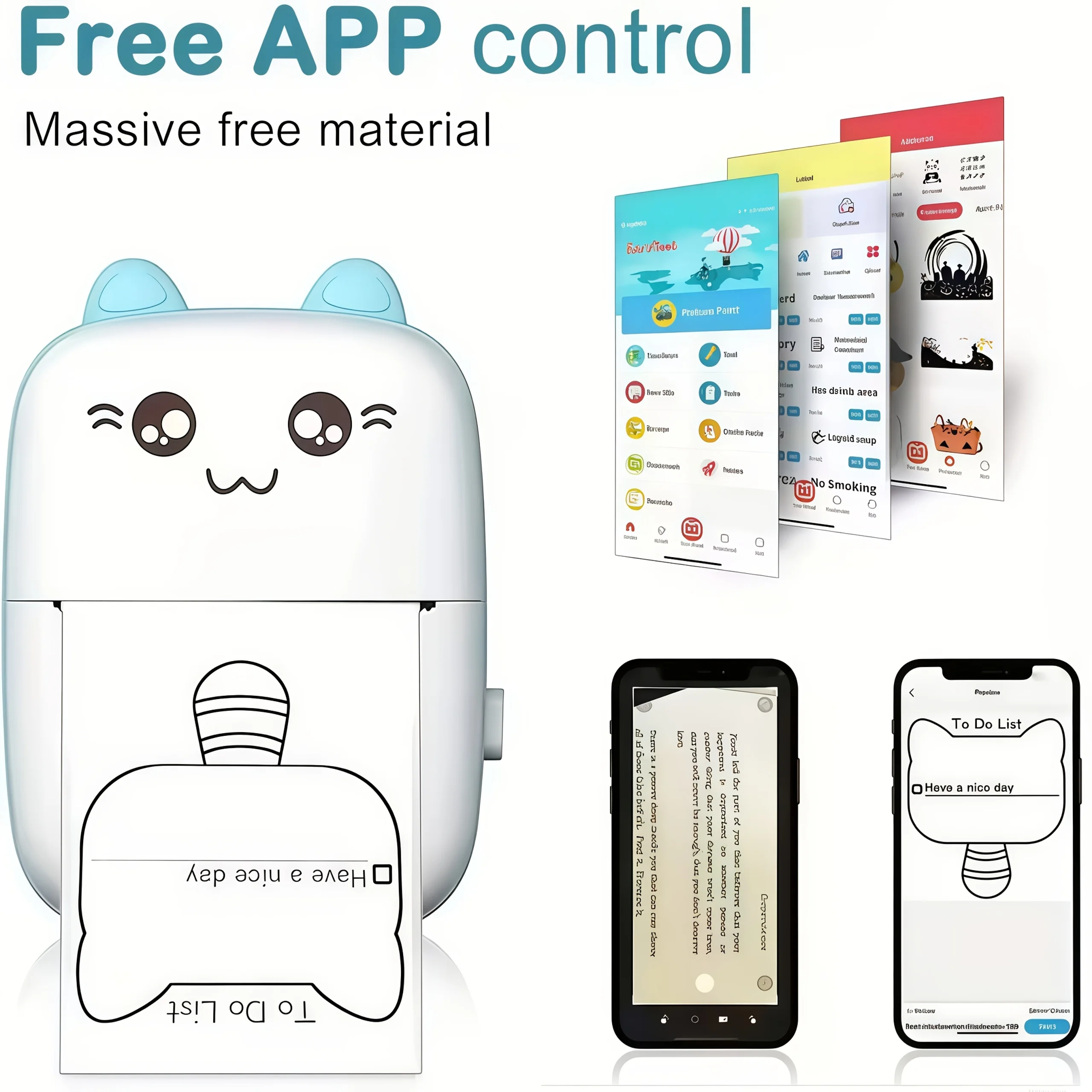 [Portable Mini Printer Set] Multifunctional Portable Mini Printer Set, Optional with Thermal Paper, Self-Adhesive Stickers