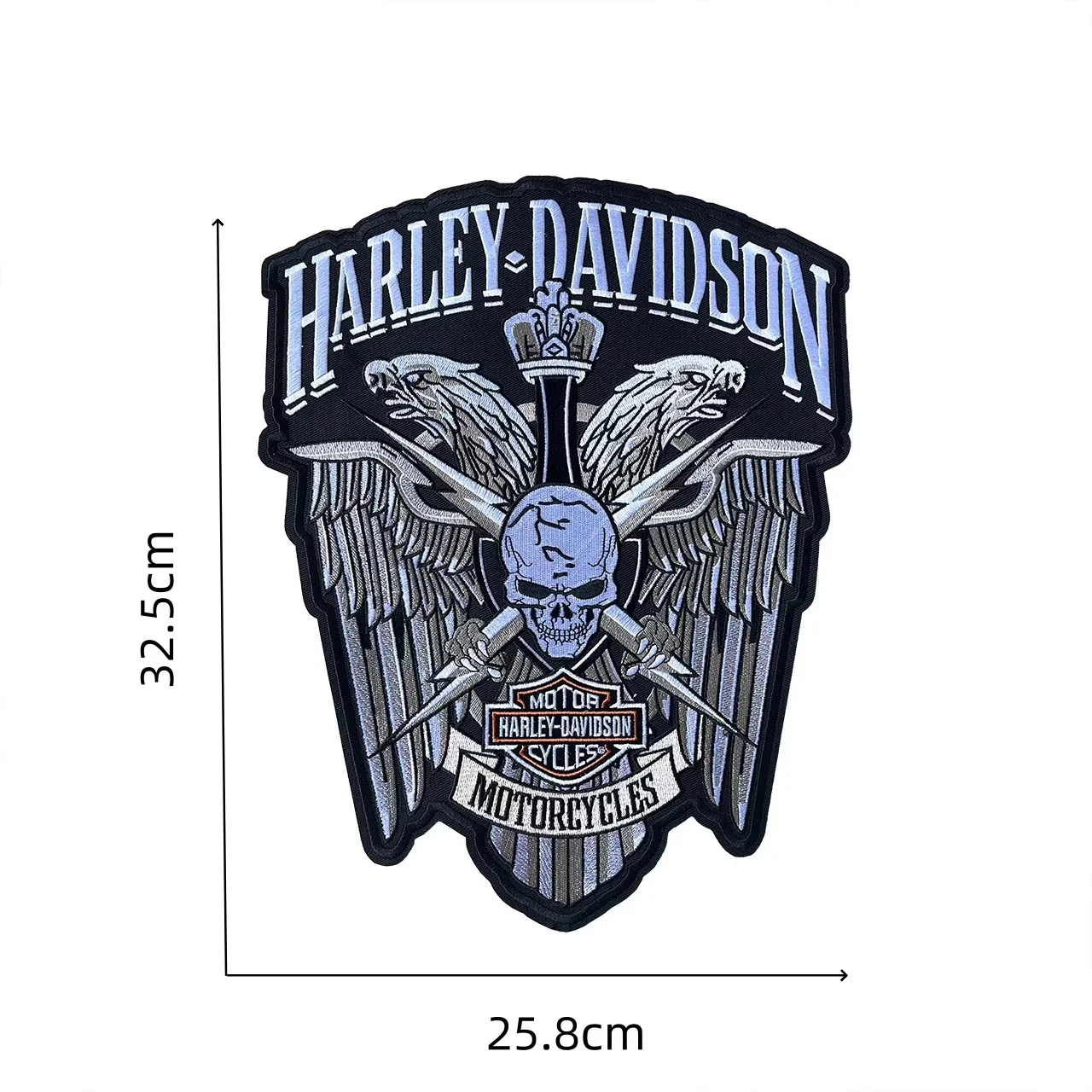 

Leather Jacket Outerwear Decorative For Harley Large-sized Motorcycle Embroidery Fabric Patch Eagle Patch Label Back Adhesive