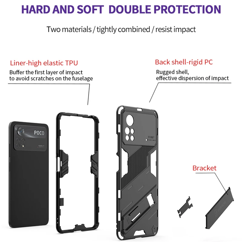 Case For Xiaomi Redmi Note 12 12S 12C Shockproof Armor Back Coque for POCO X3 X4 X5 X6 F3 GT F4 F5 Pro M4 M5 M5S 5G Phone Cover