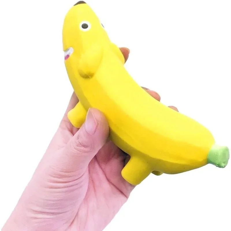 Juguetes relajantes para masticar perros, fruta de dibujos animados, juguete chirriante, limpieza de dientes, duradero, indestructible, masticar agresivo, Molar, juguetes Vocales para mascotas