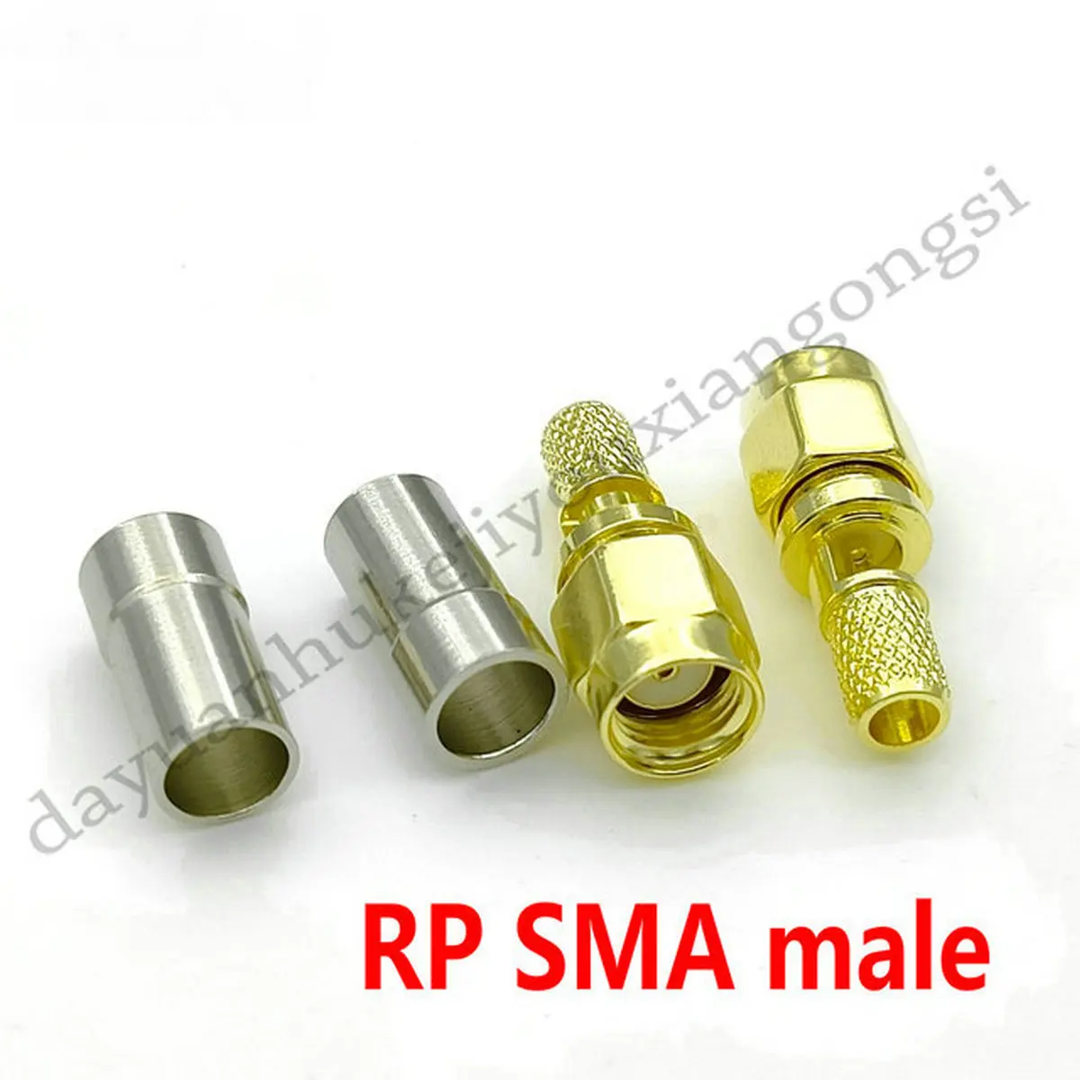 100pcs-400PCS RP SMA male plug center window crimp RG58 LMR195 RG142 RG223 RF connector