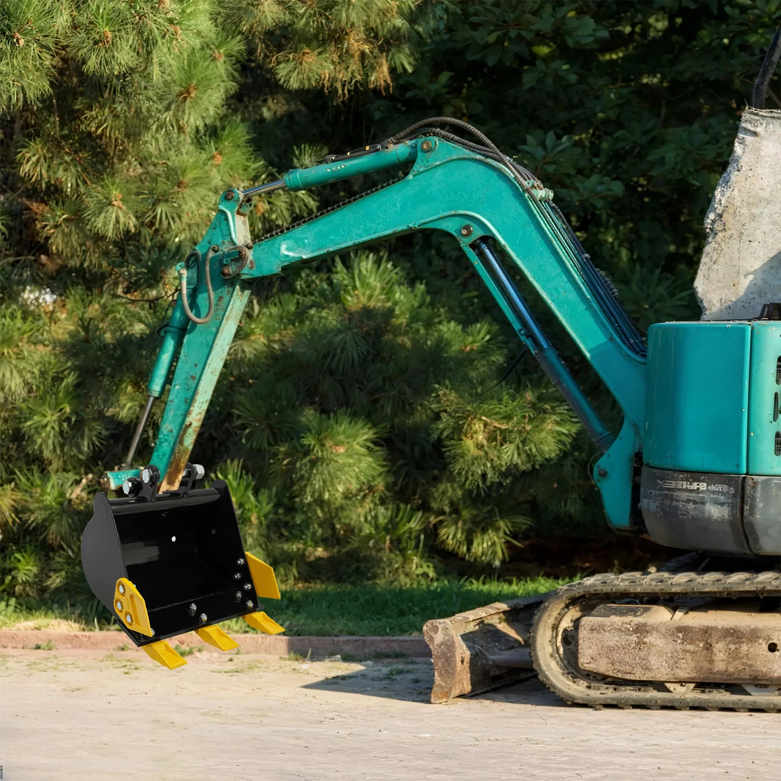 دلو حفارة 40 سم، دلو حفارة صغير بأسنان معدنية، دلو حفارة صغير لأعمال البناء والزراعة