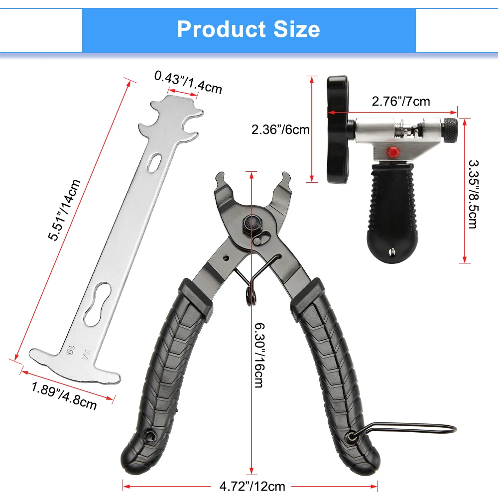 Fietskettingverwijderingsgereedschap, Fietskettingopener Tang Kettingsnijconnector Slijtgereedschap, Kettingsnij Staande Accessoires